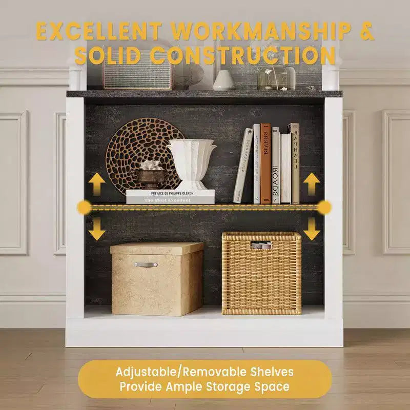 5-Tier Bookshelf with Adjustable Shelves and LED Light, Freestanding Display Cabinet for Collectibles, Bedroom, Living Room