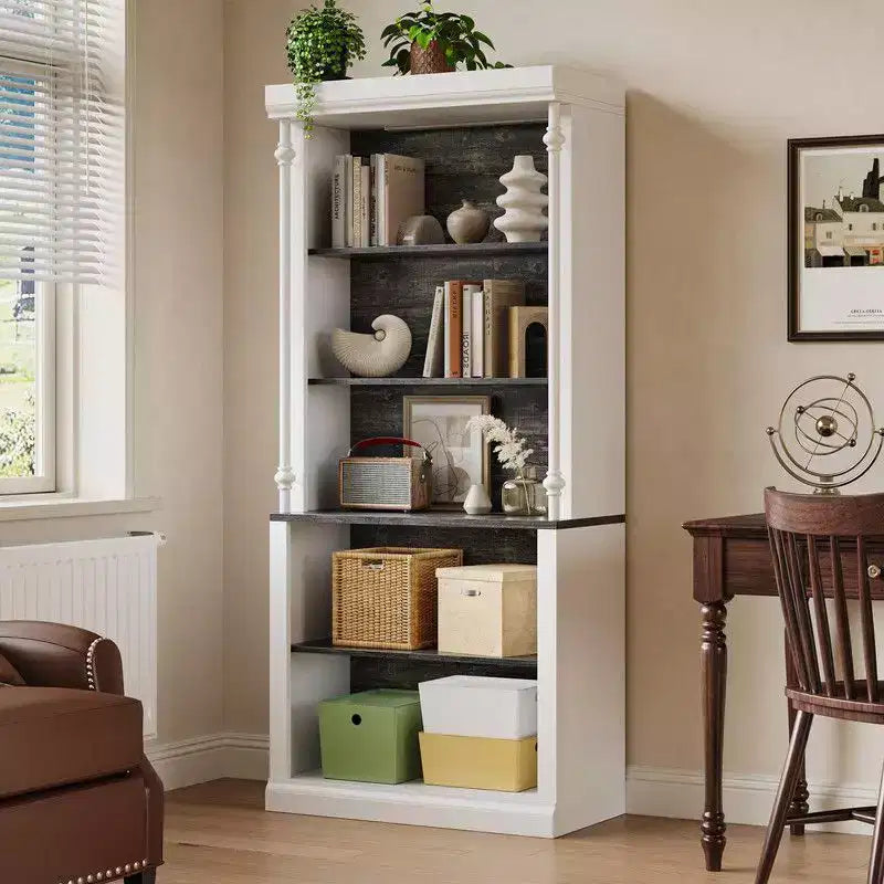 5-Tier Bookshelf with Adjustable Shelves and LED Light, Freestanding Display Cabinet for Collectibles, Bedroom, Living Room