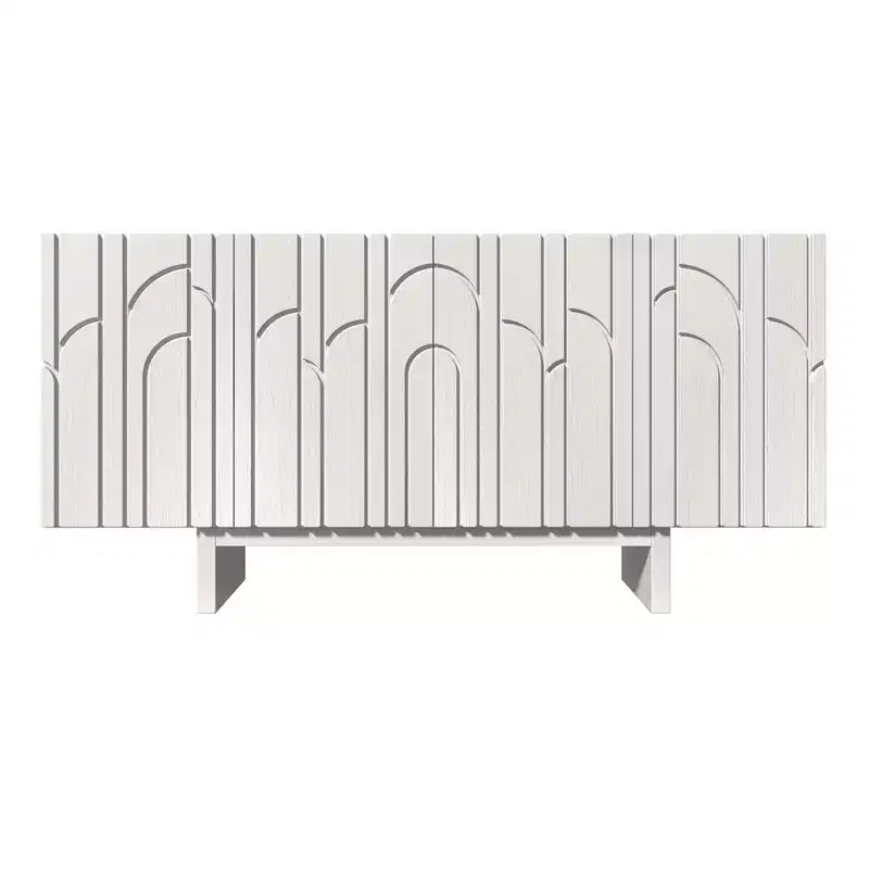 Modern 4-Door Freestanding Wood Storage Buffet Sideboard, TV Stand and Console