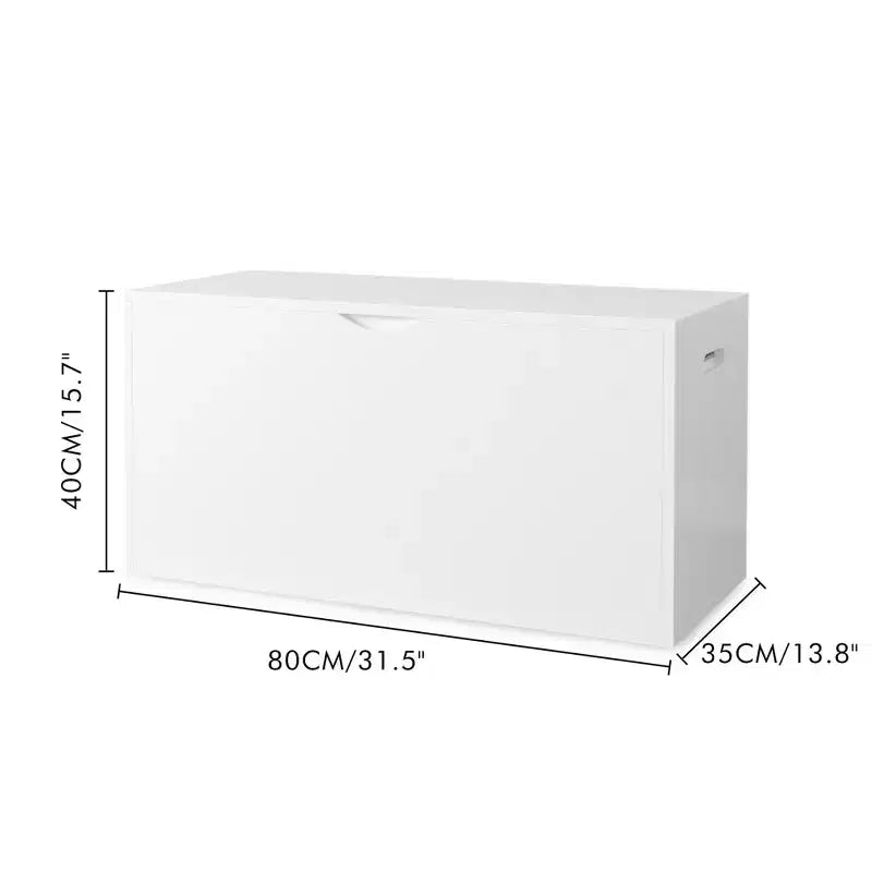 Kids Toy Chest with Pull-Out Storage Bins and Rolling Drawer, White