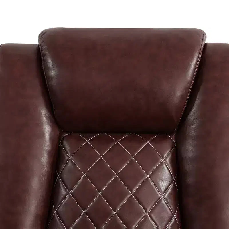 Power Reclining Loveseat Sofa, Electric 2-Seat Leather Recliner with USB Charging, Storage & Cup Holders, Brown