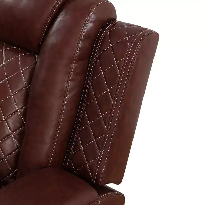 Power Reclining Loveseat Sofa, Electric 2-Seat Leather Recliner with USB Charging, Storage & Cup Holders, Brown