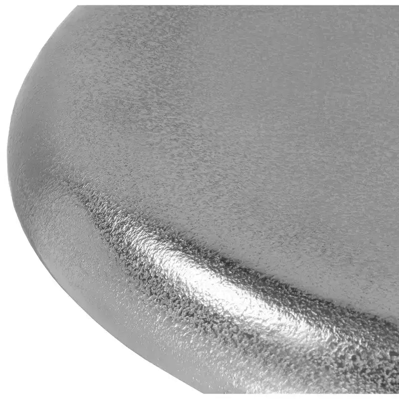 Silver Aluminum Counter/Bar Stool, Adjustable Height, Backless Armless