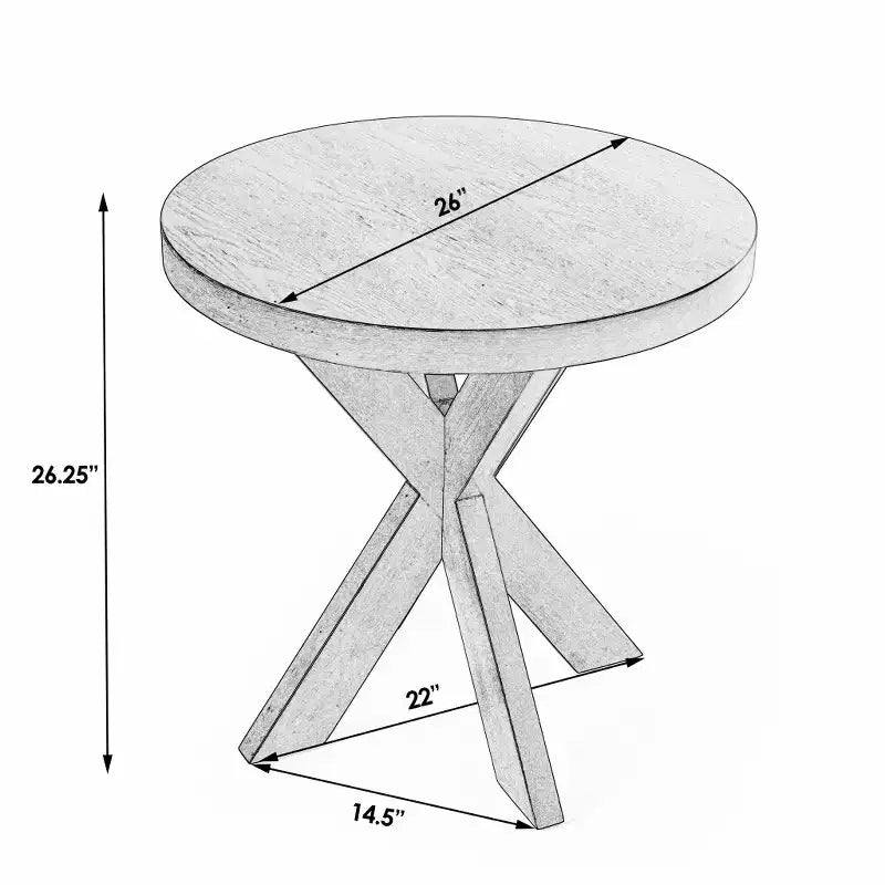 26" Antique Cherry Manufactured Wood Round End Table