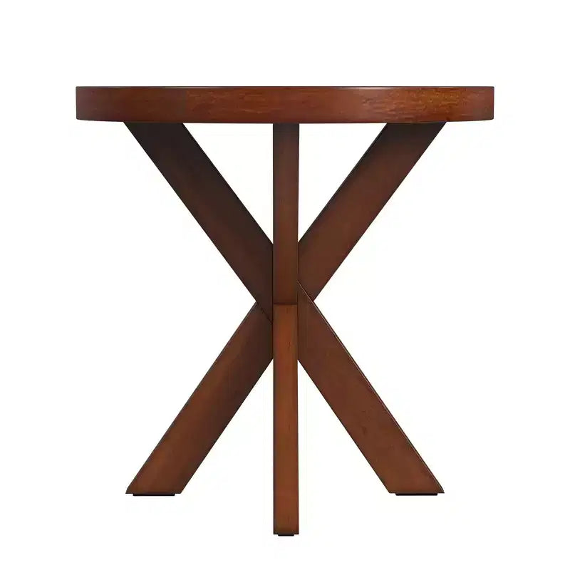 26" Antique Cherry Manufactured Wood Round End Table
