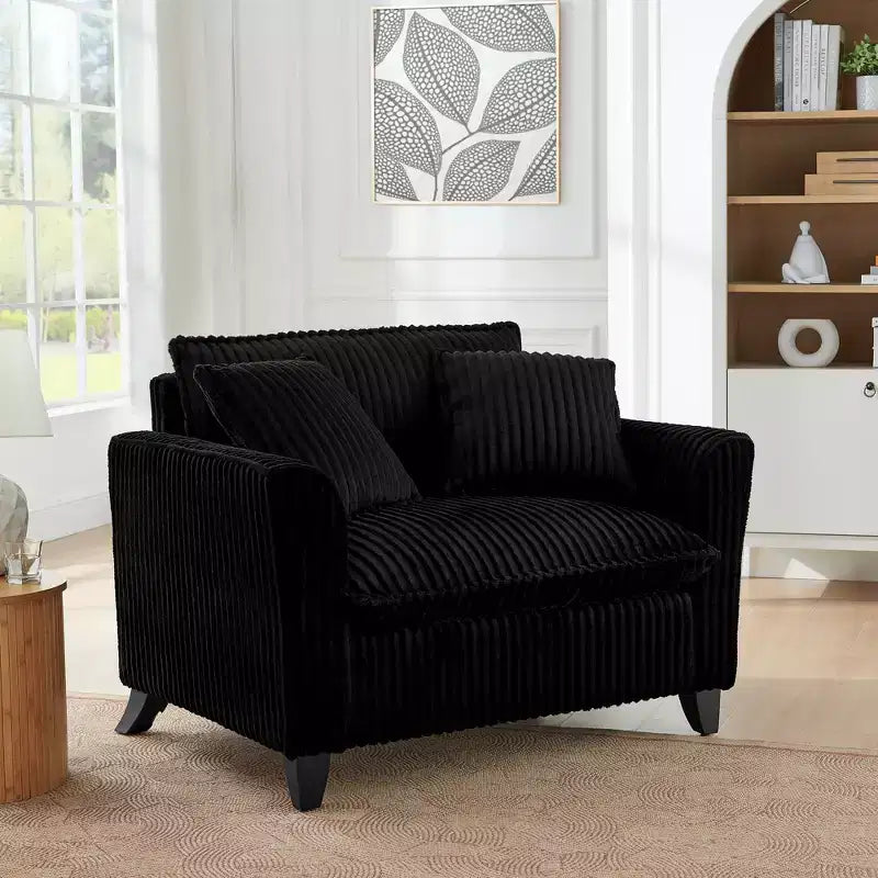Plush Single-Seater Armchair with Soft Cushion, Backrest & Armrests, for Living Room & Bedroom