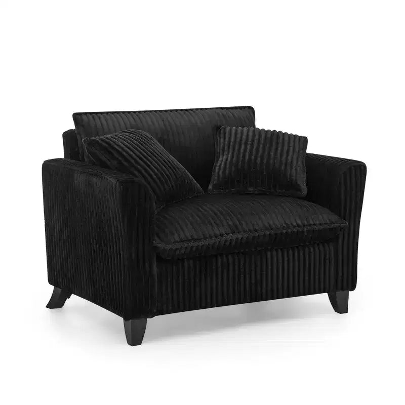 Plush Single-Seater Armchair with Soft Cushion, Backrest & Armrests, for Living Room & Bedroom