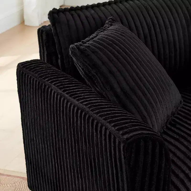 Plush Single-Seater Armchair with Soft Cushion, Backrest & Armrests, for Living Room & Bedroom
