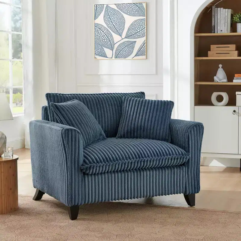 Plush Single-Seater Armchair with Soft Cushion, Backrest & Armrests, for Living Room & Bedroom