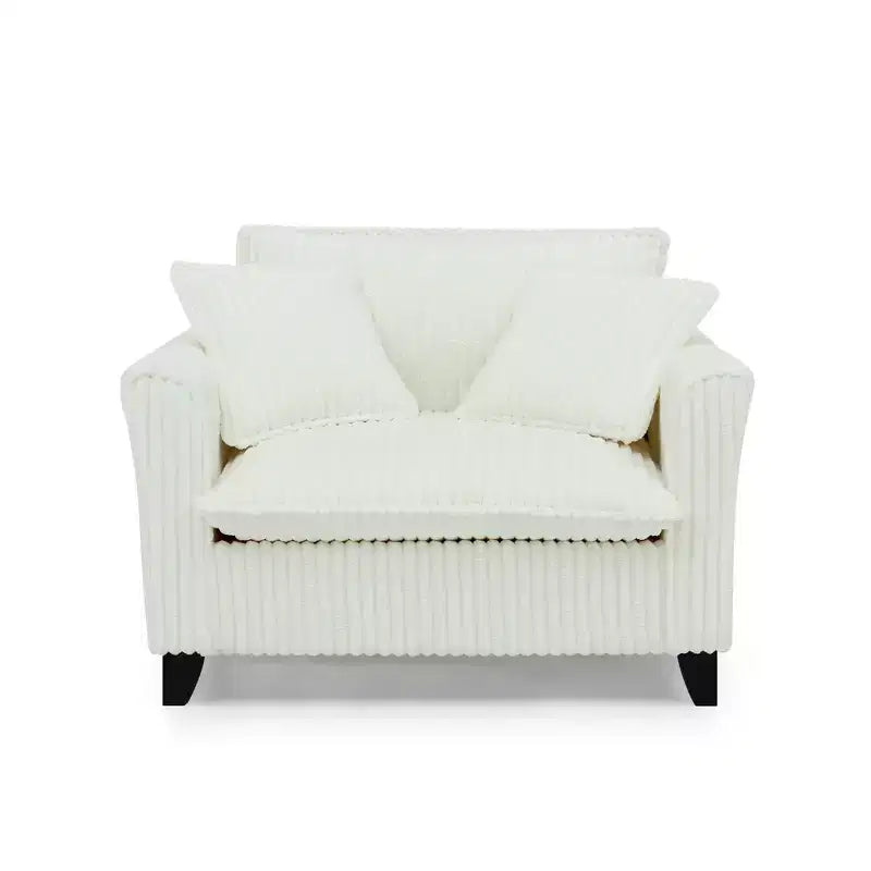Plush Single-Seater Armchair with Soft Cushion, Backrest & Armrests, for Living Room & Bedroom