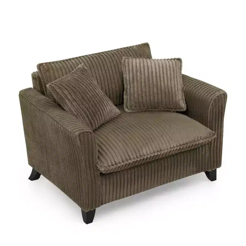 Plush Single-Seater Armchair with Soft Cushion, Backrest & Armrests, for Living Room & Bedroom