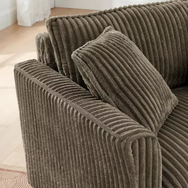 Plush Single-Seater Armchair with Soft Cushion, Backrest & Armrests, for Living Room & Bedroom
