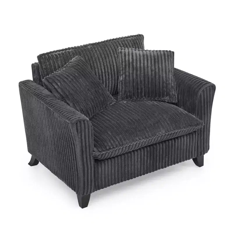 Plush Single-Seater Armchair with Soft Cushion, Backrest & Armrests, for Living Room & Bedroom