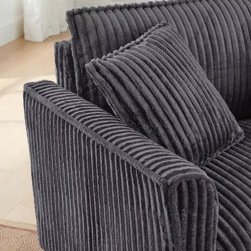 Plush Single-Seater Armchair with Soft Cushion, Backrest & Armrests, for Living Room & Bedroom