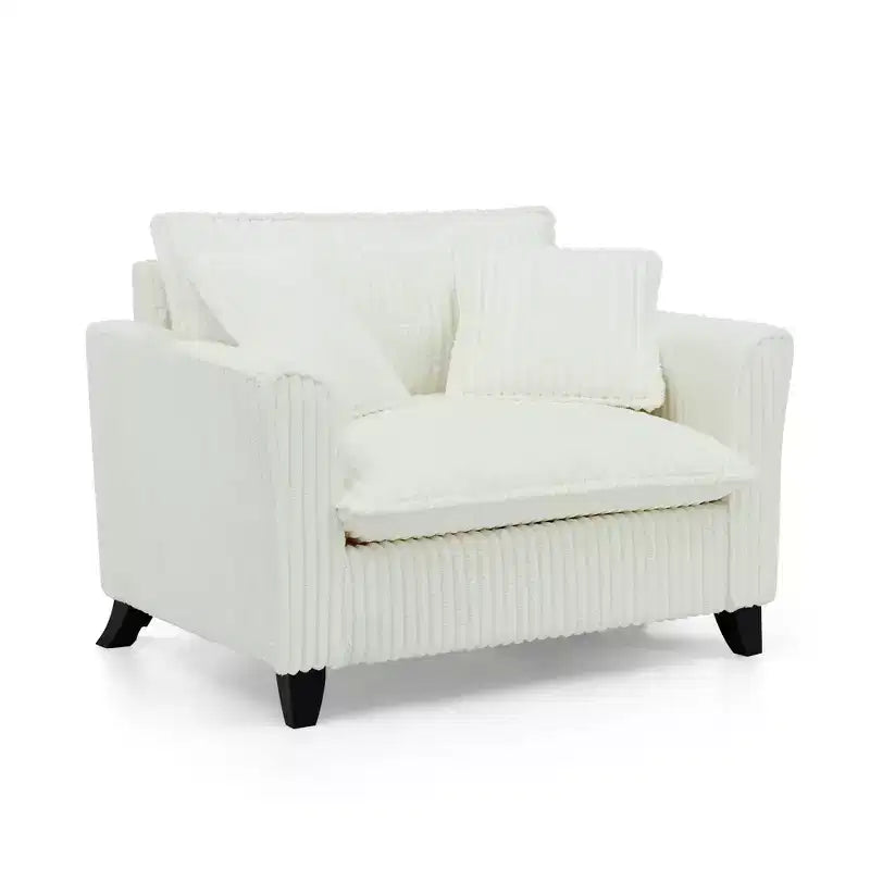 Plush Single-Seater Armchair with Soft Cushion, Backrest & Armrests, for Living Room & Bedroom