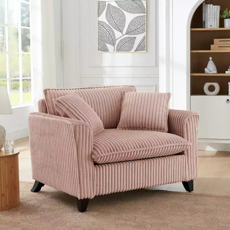 Plush Single-Seater Armchair with Soft Cushion, Backrest & Armrests, for Living Room & Bedroom