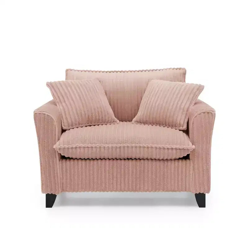 Plush Single-Seater Armchair with Soft Cushion, Backrest & Armrests, for Living Room & Bedroom