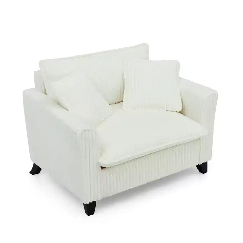 Plush Single-Seater Armchair with Soft Cushion, Backrest & Armrests, for Living Room & Bedroom
