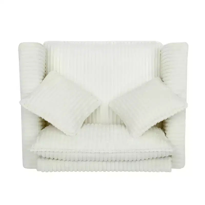 Plush Single-Seater Armchair with Soft Cushion, Backrest & Armrests, for Living Room & Bedroom
