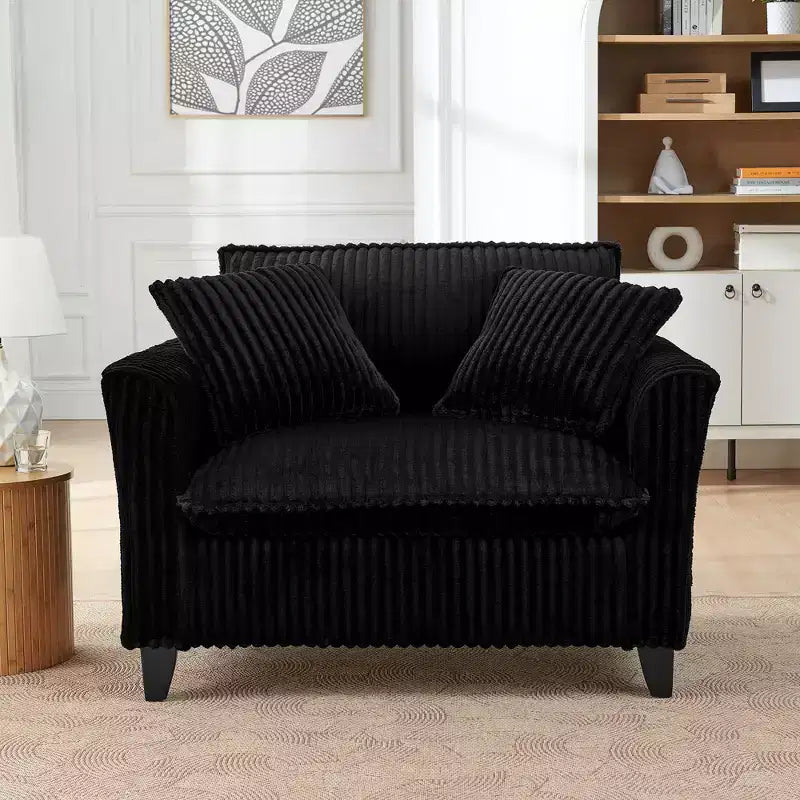 Plush Single-Seater Armchair with Soft Cushion, Backrest & Armrests, for Living Room & Bedroom