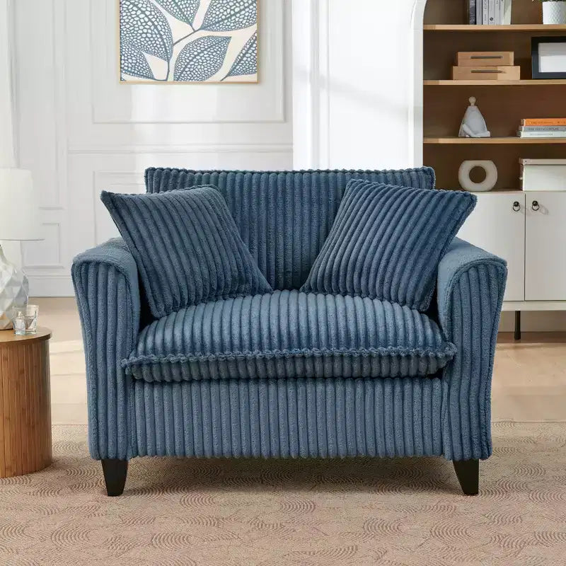 Plush Single-Seater Armchair with Soft Cushion, Backrest & Armrests, for Living Room & Bedroom