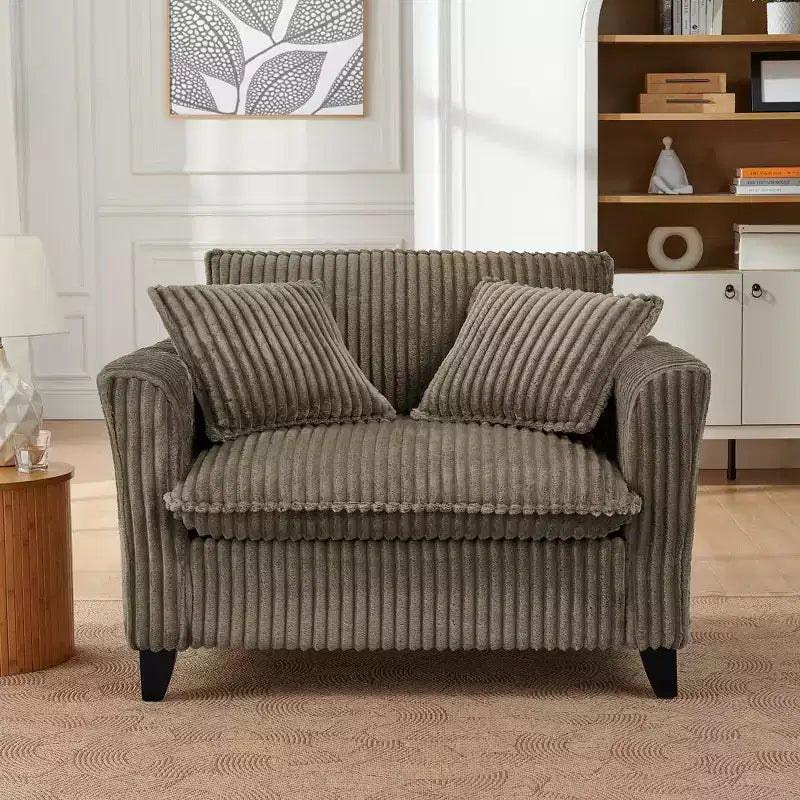 Plush Single-Seater Armchair with Soft Cushion, Backrest & Armrests, for Living Room & Bedroom