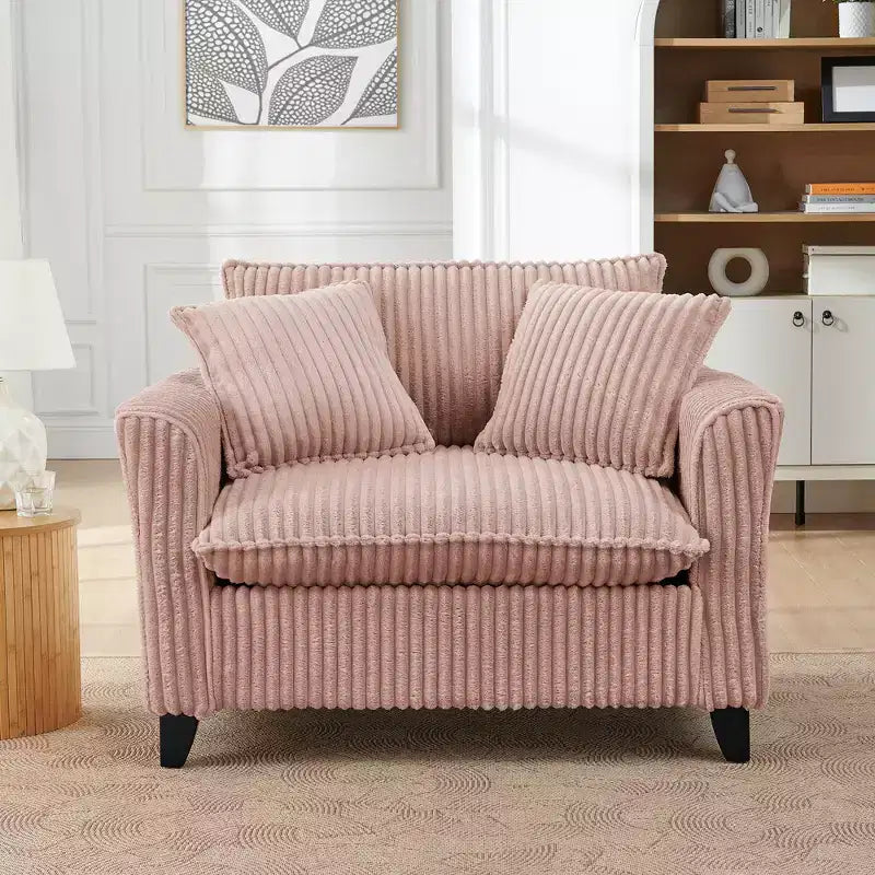 Plush Single-Seater Armchair with Soft Cushion, Backrest & Armrests, for Living Room & Bedroom