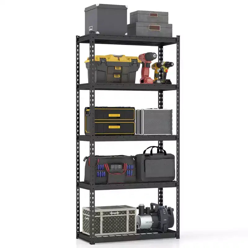 5-Tier Heavy Duty Storage Shelf with Anti-Tipping Device, Utility Rack