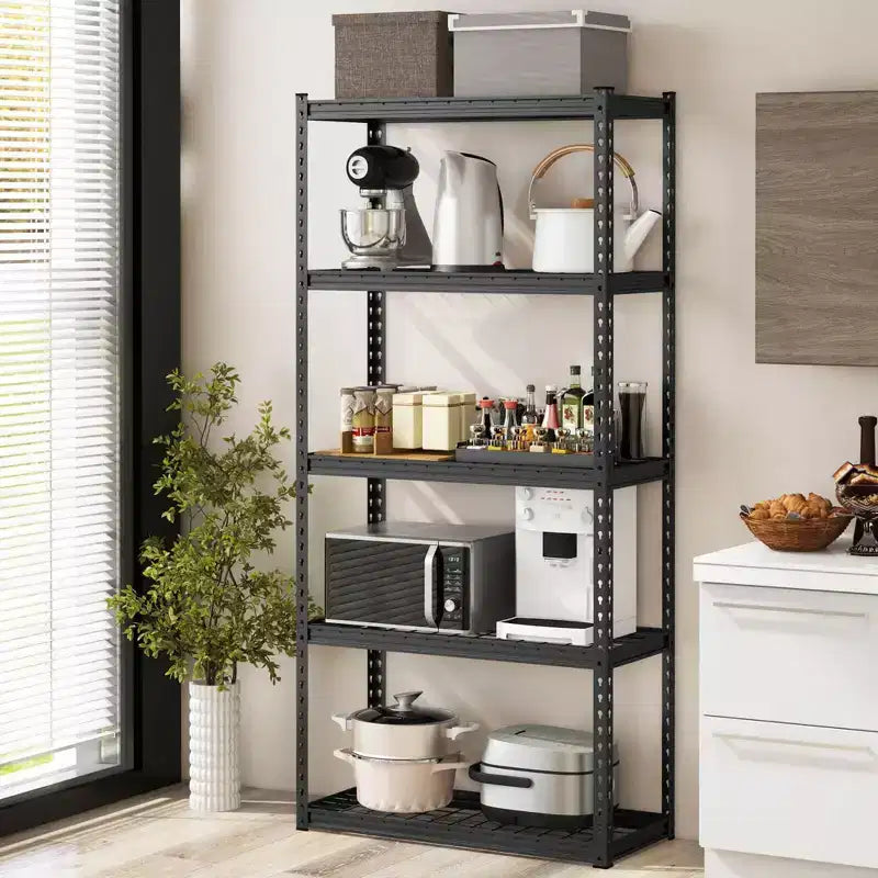 5-Tier Heavy Duty Storage Shelf with Anti-Tipping Device, Utility Rack