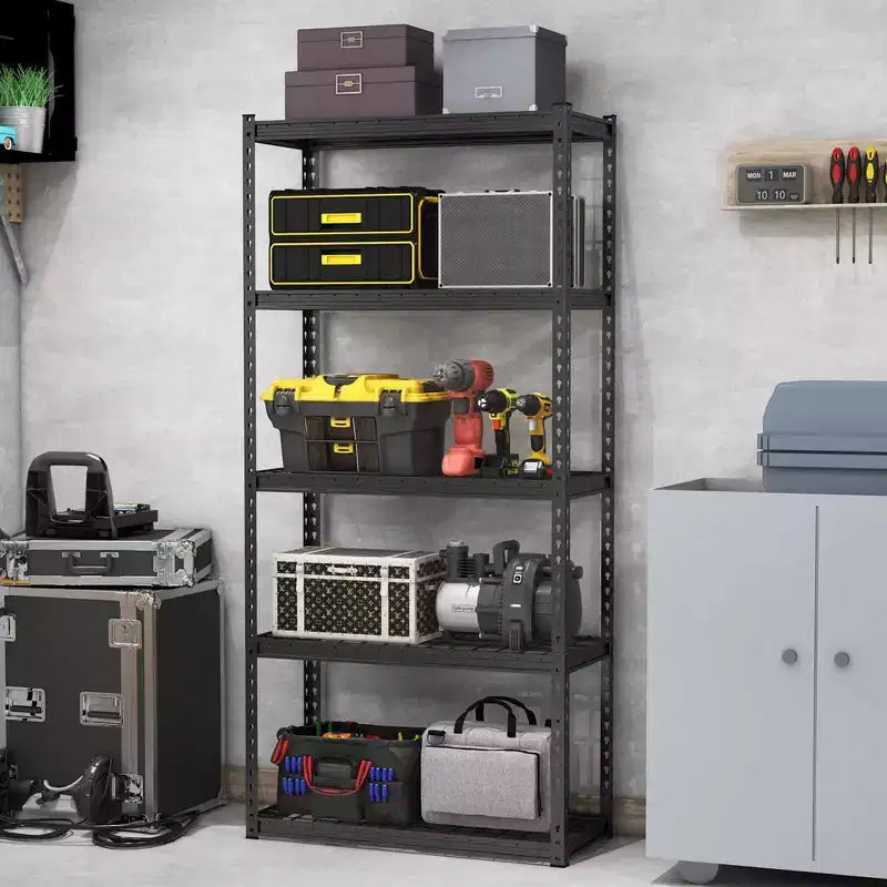 5-Tier Heavy Duty Storage Shelf with Anti-Tipping Device, Utility Rack