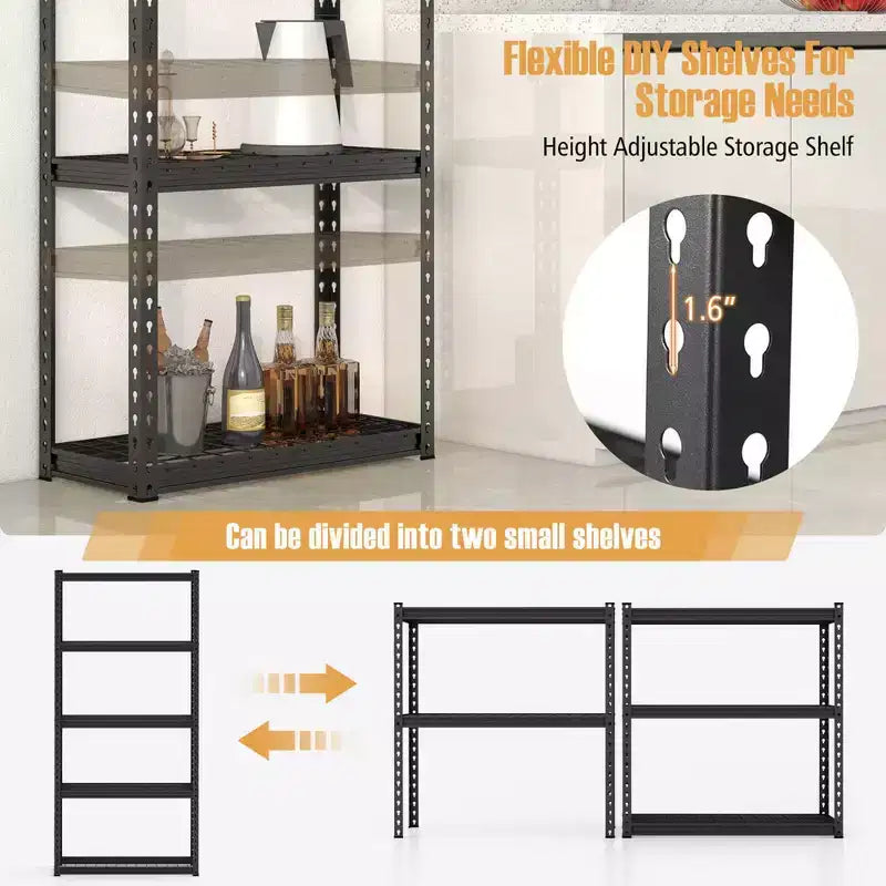 5-Tier Heavy Duty Storage Shelf with Anti-Tipping Device, Utility Rack