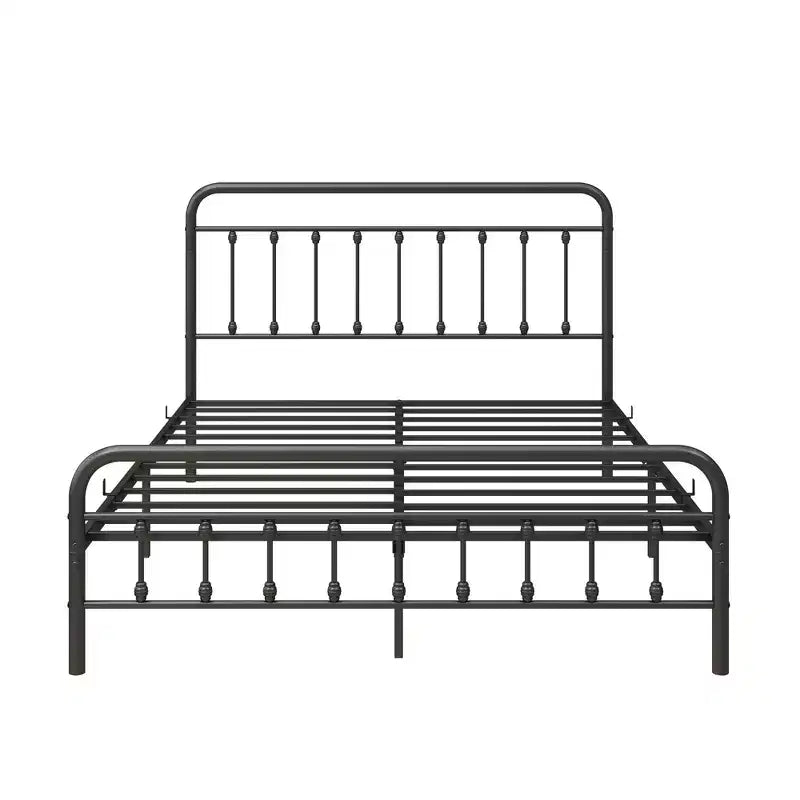 Modern Metal Platform Bed Frame with Headboard, Footboard and Under Bed Storage