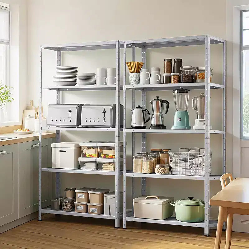 5 Tier Heavy Duty Steel Shelving Unit, 500 lbs Capacity Garage Storage Shelves with Adjustable Height, Metal Shelves,Industrial Shelves