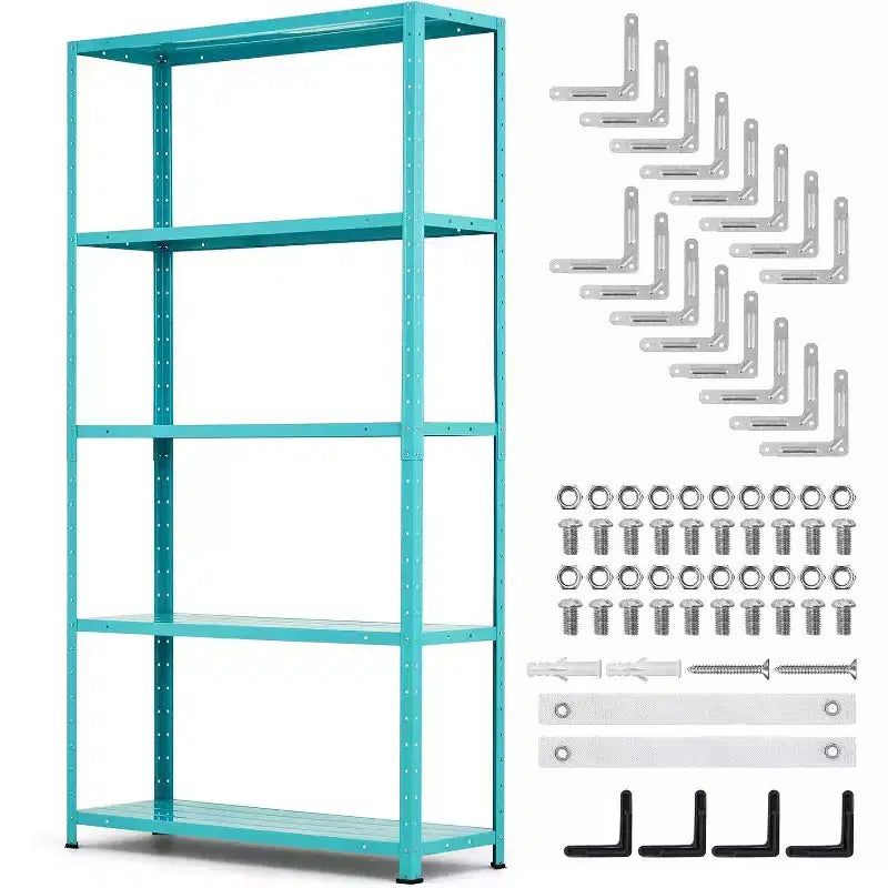 5 Tier Heavy Duty Steel Shelving Unit, 500 lbs Capacity Garage Storage Shelves with Adjustable Height, Metal Shelves,Industrial Shelves
