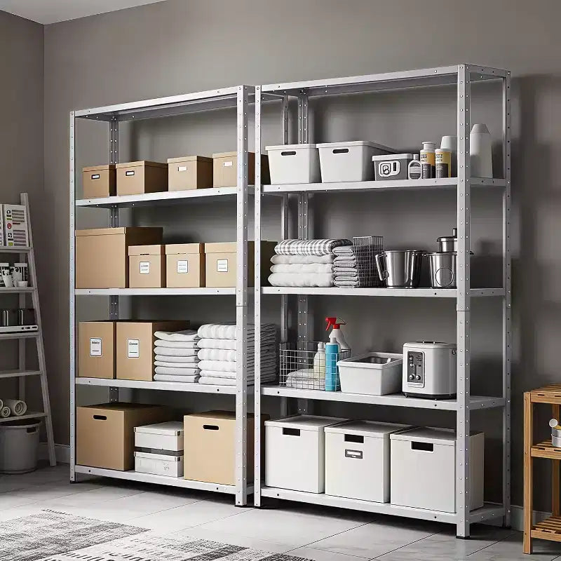 5 Tier Heavy Duty Steel Shelving Unit, 500 lbs Capacity Garage Storage Shelves with Adjustable Height, Metal Shelves,Industrial Shelves