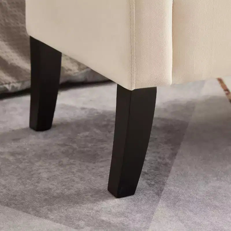 51.5" Bed Bench with Storage, Upholstered Velvet Tufted, Solid Black Wooden Legs, for Bedroom & Entryway