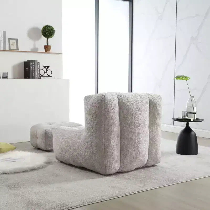 Bean Bag Chair Floor Chair with Memory Foam and Ottoman, Lazy Sofa for Reading Room, Living Room