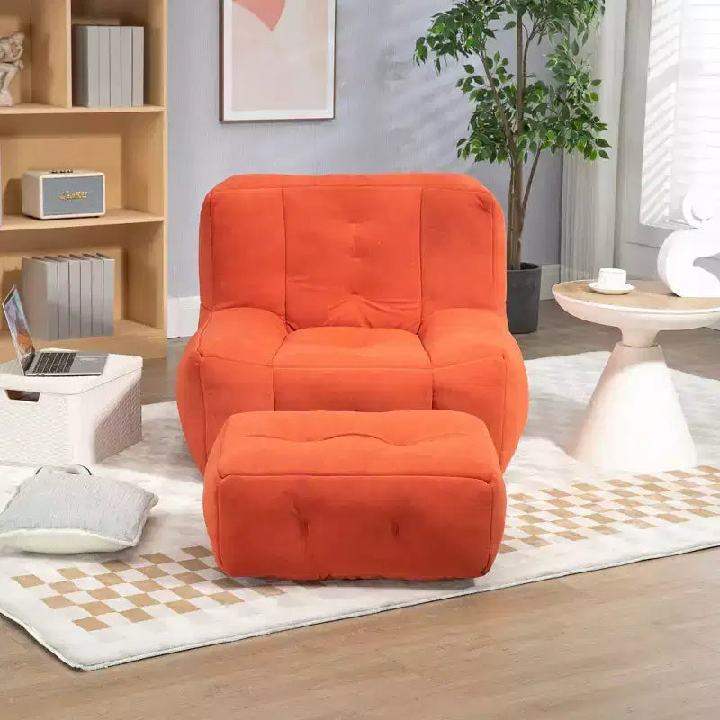 Bean Bag Chair Floor Chair with Memory Foam and Ottoman, Lazy Sofa for Reading Room, Living Room