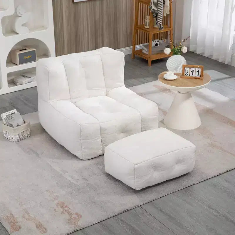 Bean Bag Chair Floor Chair with Memory Foam and Ottoman, Lazy Sofa for Reading Room, Living Room