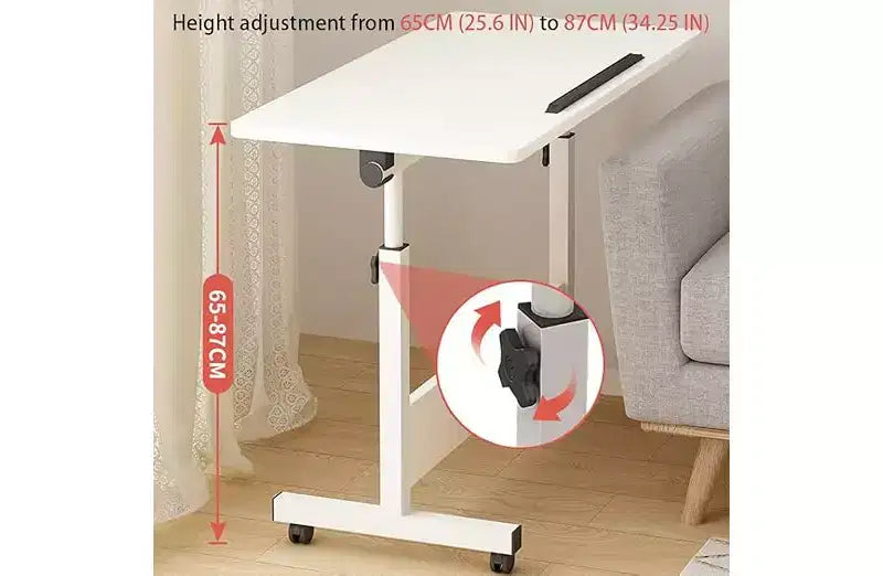 Small Standing Desk, Adjustable Height Desktop, Foldable Stand Up Desk with Wheels Mobile Computer Table, Sit Stand up Desk, for Small Spaces