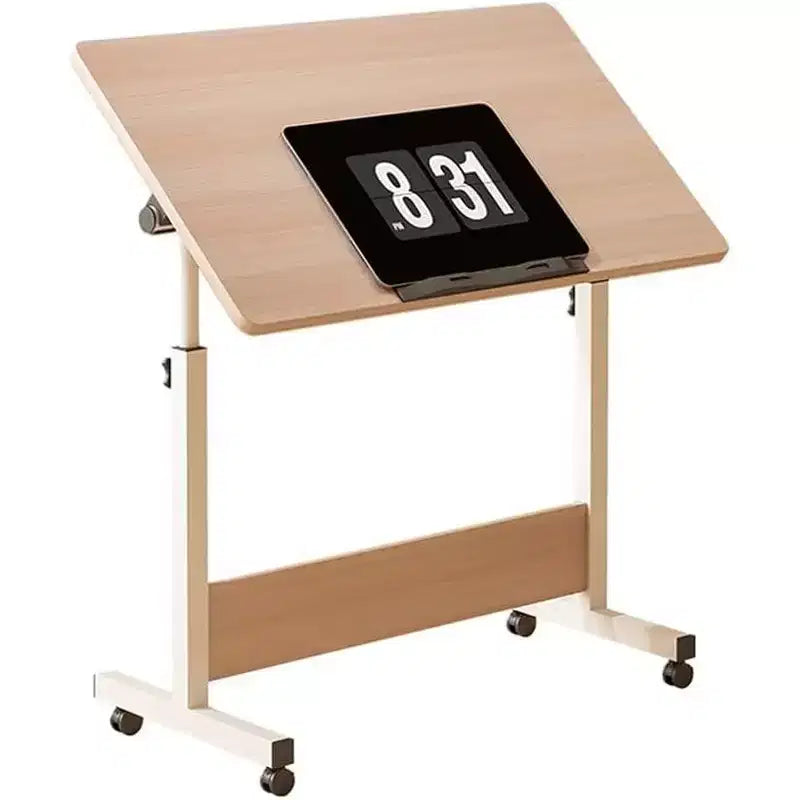Small Standing Desk, Adjustable Height Desktop, Foldable Stand Up Desk with Wheels Mobile Computer Table, Sit Stand up Desk, for Small Spaces