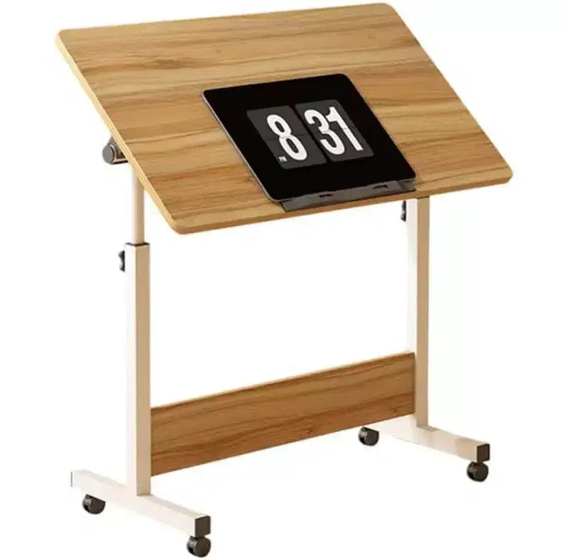 Small Standing Desk, Adjustable Height Desktop, Foldable Stand Up Desk with Wheels Mobile Computer Table, Sit Stand up Desk, for Small Spaces