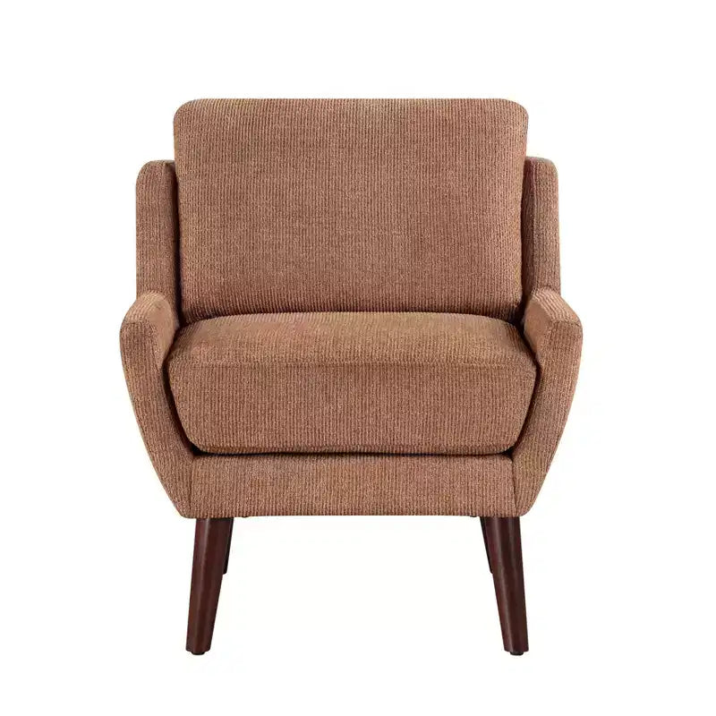 Accent Lounge Armchair with Chenille Upholstery, Reversible Cushion, Solid Wood Legs, for Living Room, Bedroom, Office