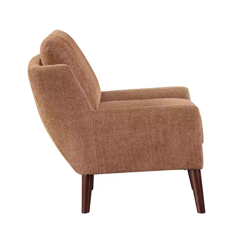 Accent Lounge Armchair with Chenille Upholstery, Reversible Cushion, Solid Wood Legs, for Living Room, Bedroom, Office