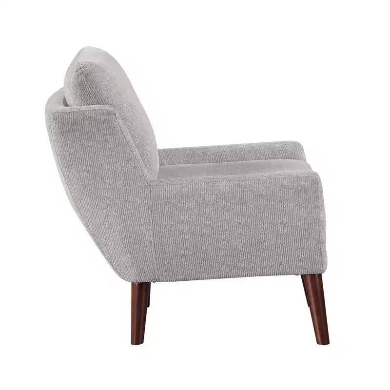 Accent Lounge Armchair with Chenille Upholstery, Reversible Cushion, Solid Wood Legs, for Living Room, Bedroom, Office