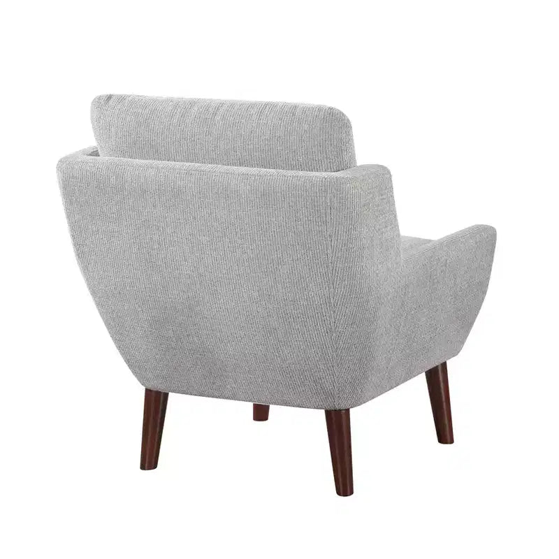 Accent Lounge Armchair with Chenille Upholstery, Reversible Cushion, Solid Wood Legs, for Living Room, Bedroom, Office