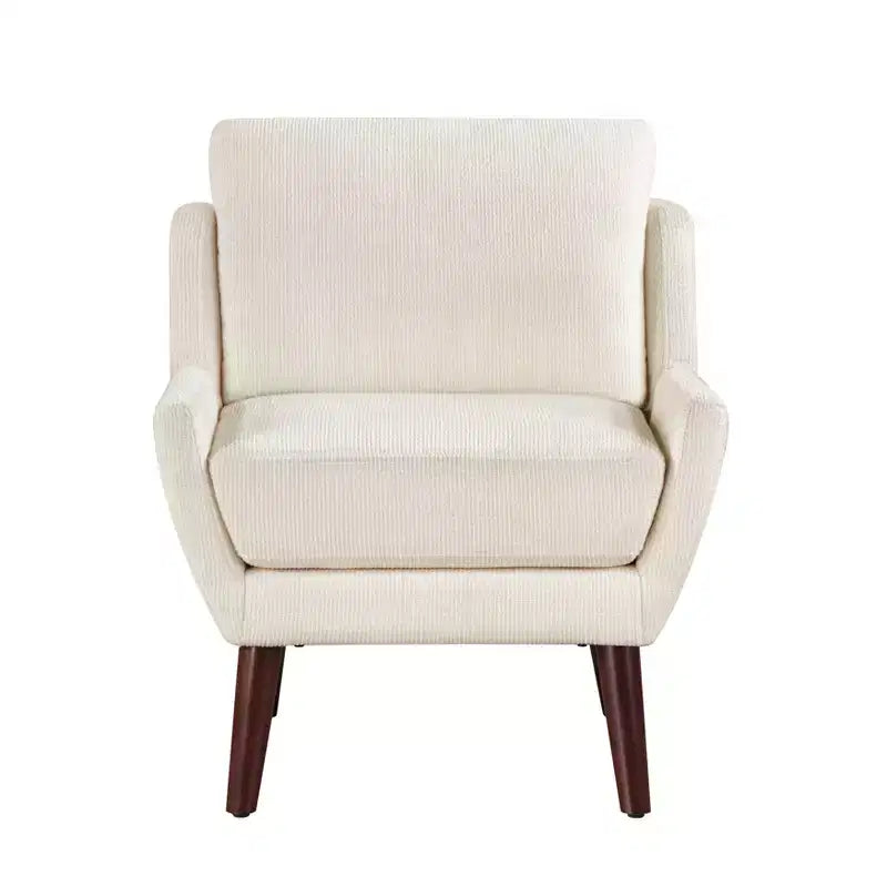 Accent Lounge Armchair with Chenille Upholstery, Reversible Cushion, Solid Wood Legs, for Living Room, Bedroom, Office