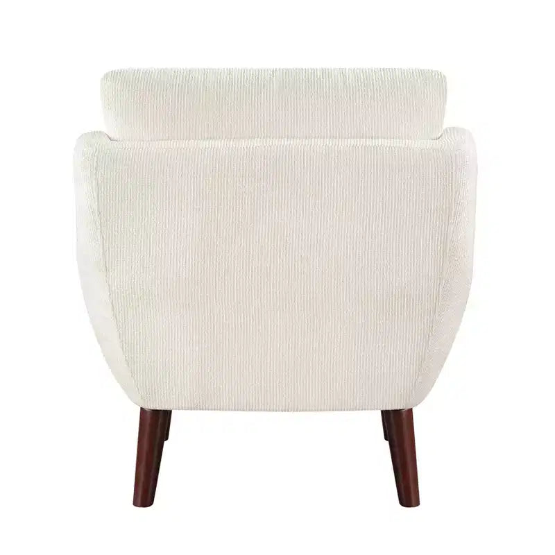 Accent Lounge Armchair with Chenille Upholstery, Reversible Cushion, Solid Wood Legs, for Living Room, Bedroom, Office