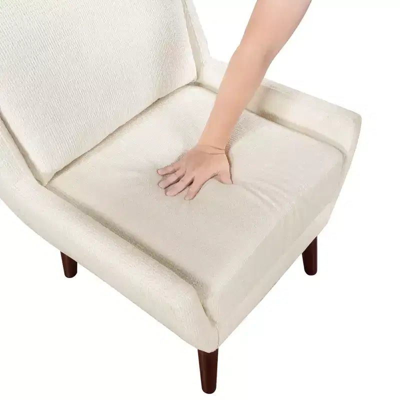 Accent Lounge Armchair with Chenille Upholstery, Reversible Cushion, Solid Wood Legs, for Living Room, Bedroom, Office