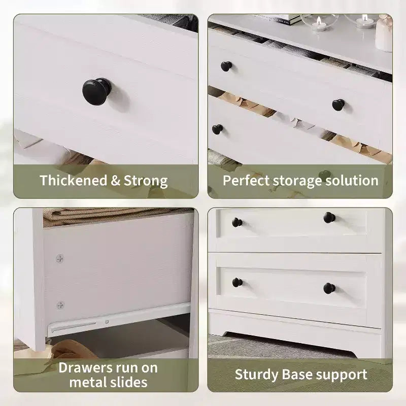 4 Drawer Wooden Dresser for Bedroom, Modern Nightstand, Wood Chest of Drawers Storage Organizer for Living Room, Hallway, Closet